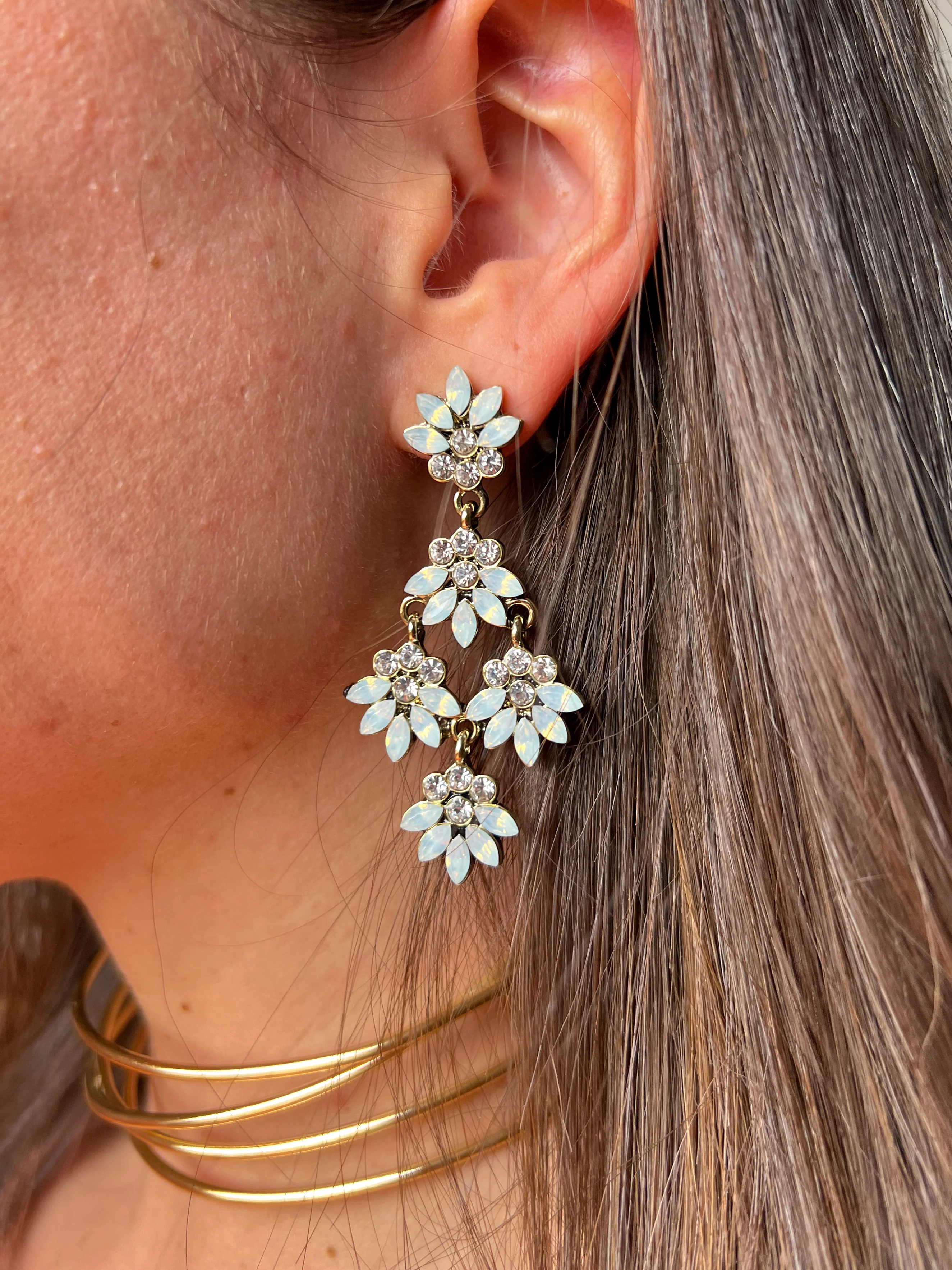 Pendientes flores blancas - Image 3